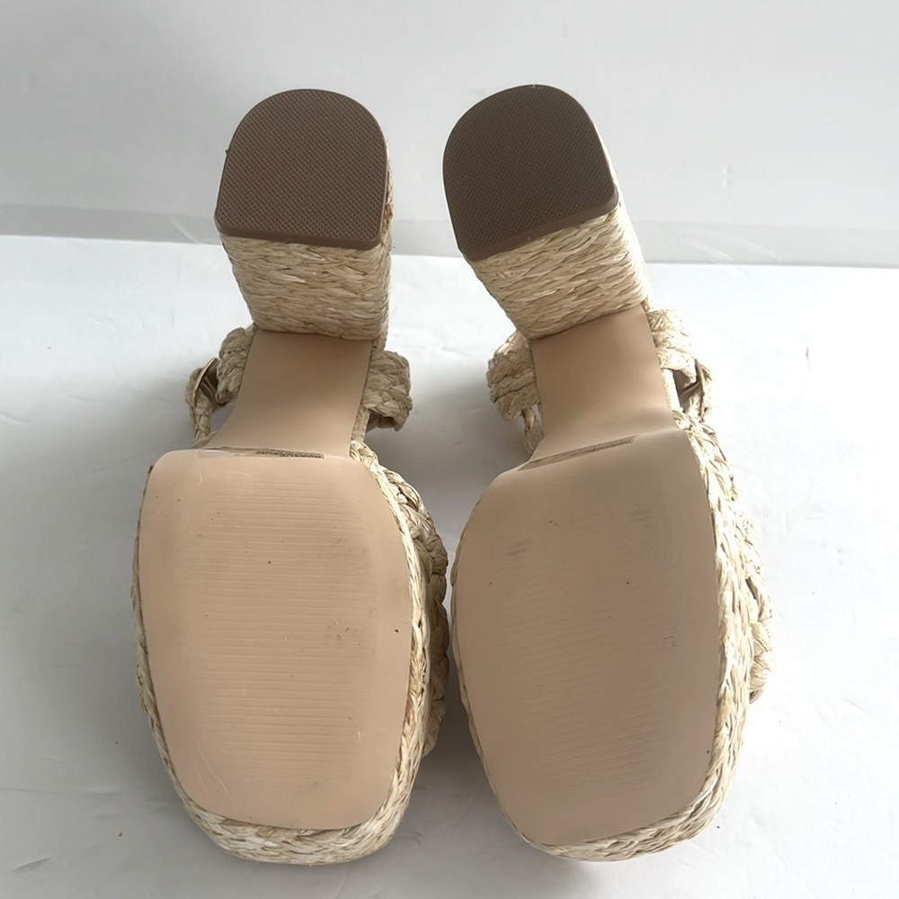 JustFab Women’s Rosalie Chunky Heel Espadrille Platform Sandals Shoes Size 11 - Picture 10 of 11